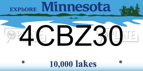 4CBZ30 Minnesota License Plate