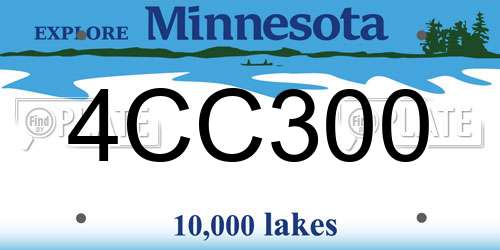 4CC300 Minnesota License Plate