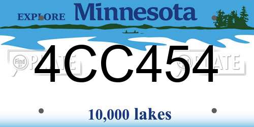 4CC454 Minnesota License Plate
