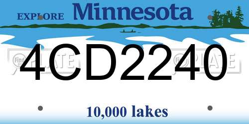 4CD2240 Minnesota License Plate