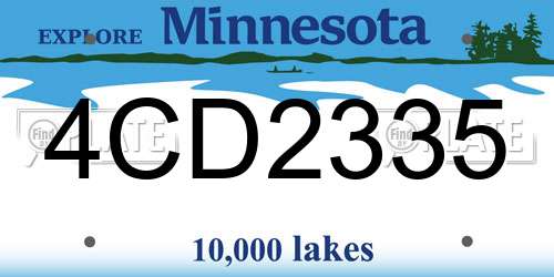 4CD2335 Minnesota License Plate