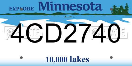 4CD2740 Minnesota License Plate