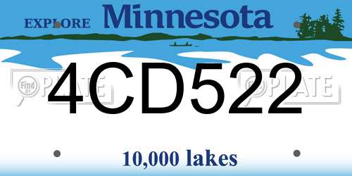 4CD522 Minnesota License Plate
