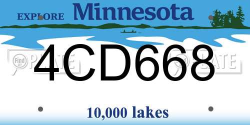 4CD668 Minnesota License Plate