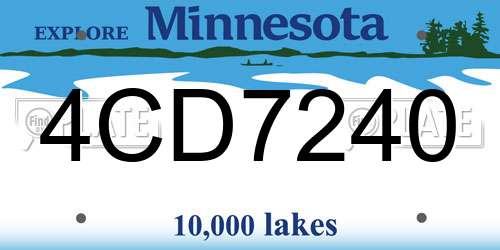 4CD7240 Minnesota License Plate