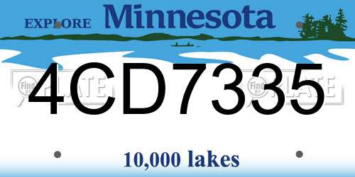 4CD7335 Minnesota License Plate
