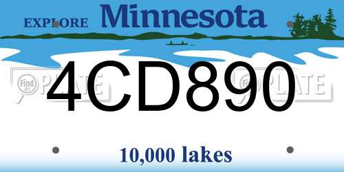 4CD890 Minnesota License Plate