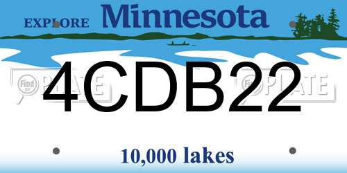 4CDB22 Minnesota License Plate