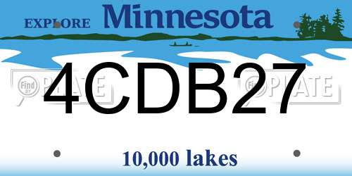 4CDB27 Minnesota License Plate