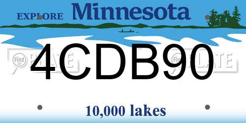 4CDB90 Minnesota License Plate
