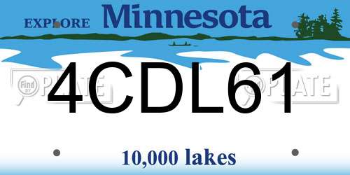 4CDL61 Minnesota License Plate