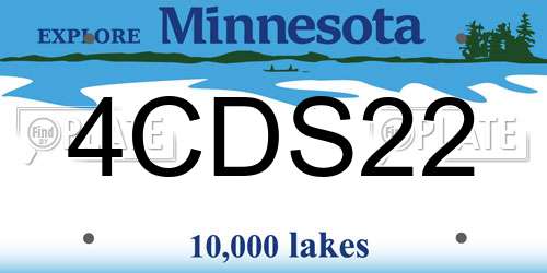 4CDS22 Minnesota License Plate