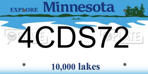 4CDS72 Minnesota License Plate