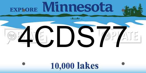 4CDS77 Minnesota License Plate