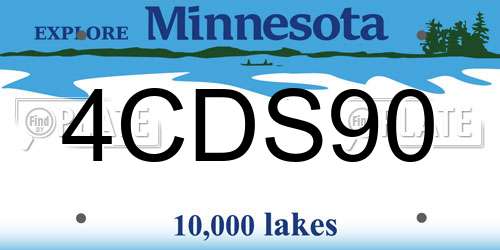 4CDS90 Minnesota License Plate