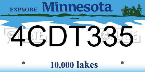 4CDT335 Minnesota License Plate