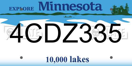 4CDZ335 Minnesota License Plate