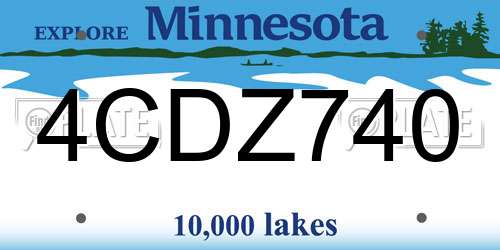 4CDZ740 Minnesota License Plate