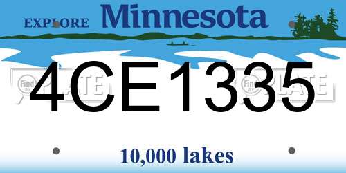 4CE1335 Minnesota License Plate