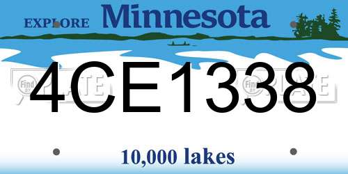4CE1338 Minnesota License Plate