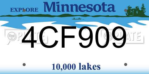 4CF909 Minnesota License Plate