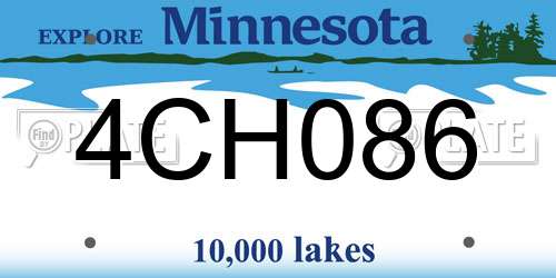 4CH086 Minnesota License Plate