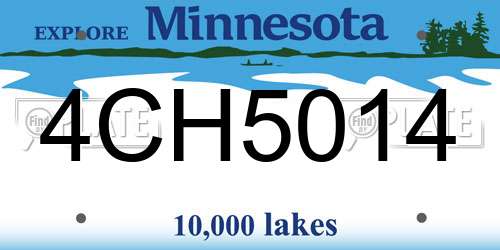 4CH5014 Minnesota License Plate