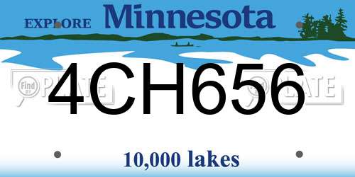4CH656 Minnesota License Plate