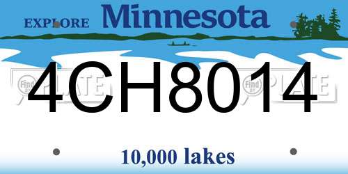 4CH8014 Minnesota License Plate