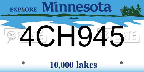 4CH945 Minnesota License Plate