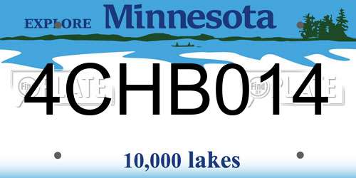 4CHB014 Minnesota License Plate