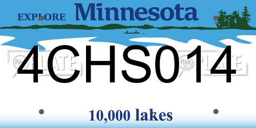 4CHS014 Minnesota License Plate
