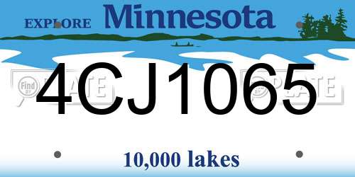 4CJ1065 Minnesota License Plate