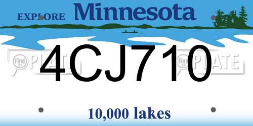 4CJ710 Minnesota License Plate
