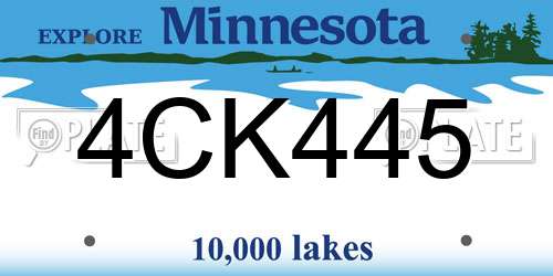 4CK445 Minnesota License Plate