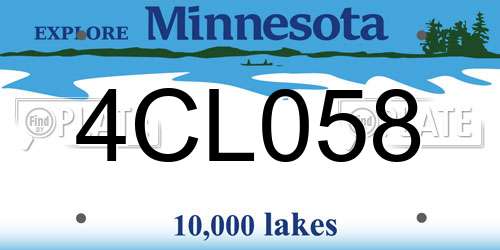 4CL058 Minnesota License Plate