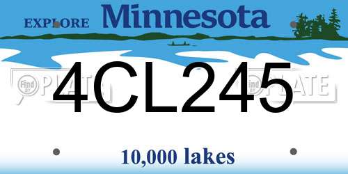 4CL245 Minnesota License Plate