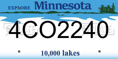 4CO2240 Minnesota License Plate