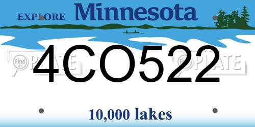 4CO522 Minnesota License Plate