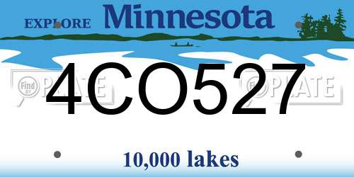 4CO527 Minnesota License Plate