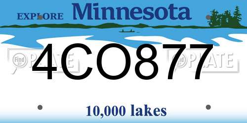 4CO877 Minnesota License Plate