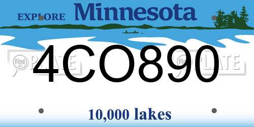 4CO890 Minnesota License Plate