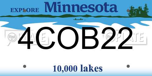4COB22 Minnesota License Plate