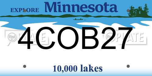 4COB27 Minnesota License Plate