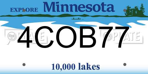 4COB77 Minnesota License Plate