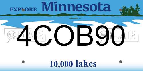 4COB90 Minnesota License Plate