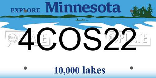 4COS22 Minnesota License Plate