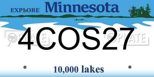4COS27 Minnesota License Plate