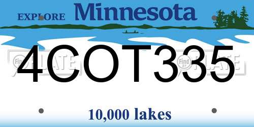 4COT335 Minnesota License Plate