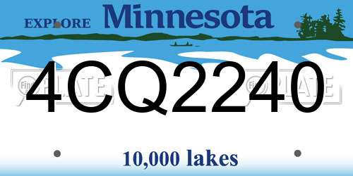 4CQ2240 Minnesota License Plate